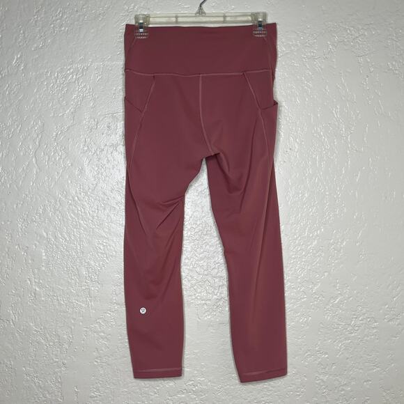 Lululemon Wunder Train Crop 23" Brier Rose Size 10 Everlux Leggings w/ Pockets - Picture 3 of 4